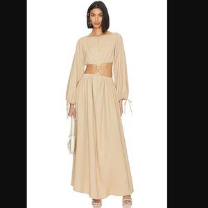 L'Academie Beige Maxi Dress